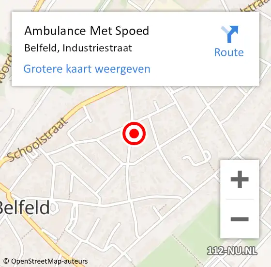 Locatie op kaart van de 112 melding: Ambulance Met Spoed Naar Belfeld, Industriestraat op 8 maart 2015 07:36