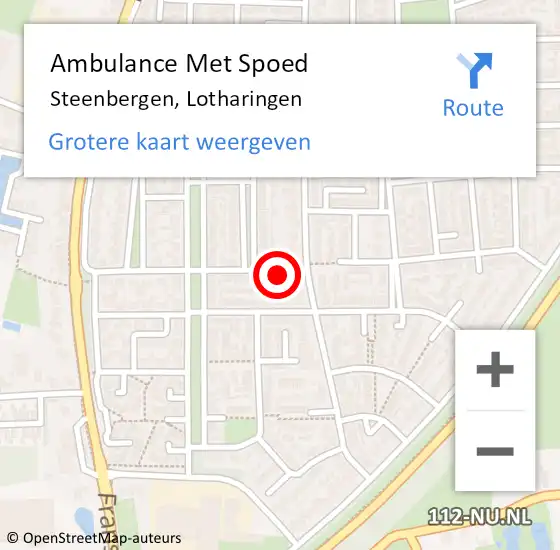 Locatie op kaart van de 112 melding: Ambulance Met Spoed Naar Steenbergen, Lotharingen op 8 maart 2015 08:44