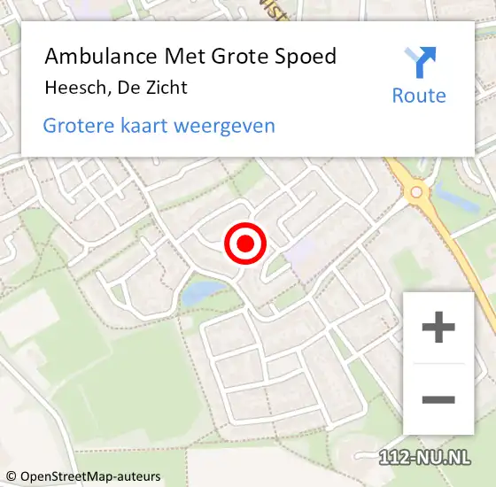 Locatie op kaart van de 112 melding: Ambulance Met Grote Spoed Naar Heesch, De Zicht op 8 maart 2015 10:09