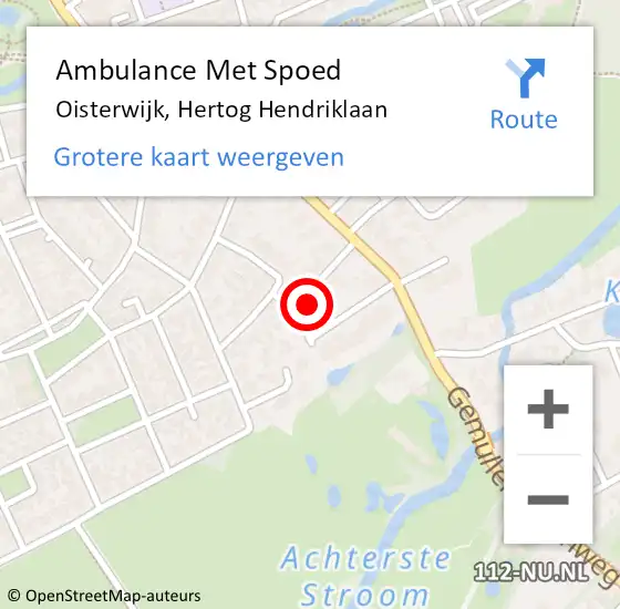 Locatie op kaart van de 112 melding: Ambulance Met Spoed Naar Oisterwijk, Hertog Hendriklaan op 8 maart 2015 10:41