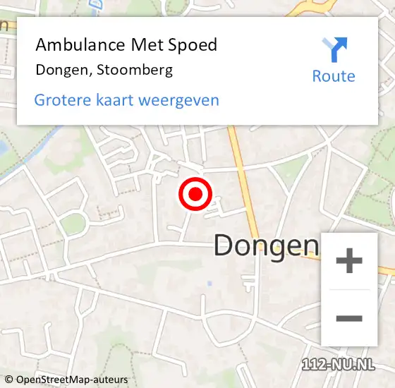 Locatie op kaart van de 112 melding: Ambulance Met Spoed Naar Dongen, Stoomberg op 8 maart 2015 12:07