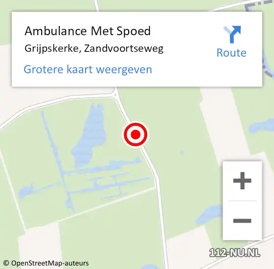 Locatie op kaart van de 112 melding: Ambulance Met Spoed Naar Grijpskerke, Zandvoortseweg op 8 maart 2015 12:08
