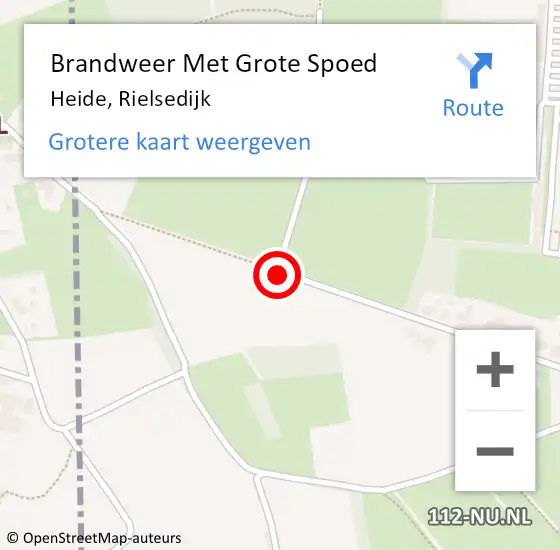 Locatie op kaart van de 112 melding: Brandweer Met Grote Spoed Naar Heide, Rielsedijk op 8 maart 2015 12:32