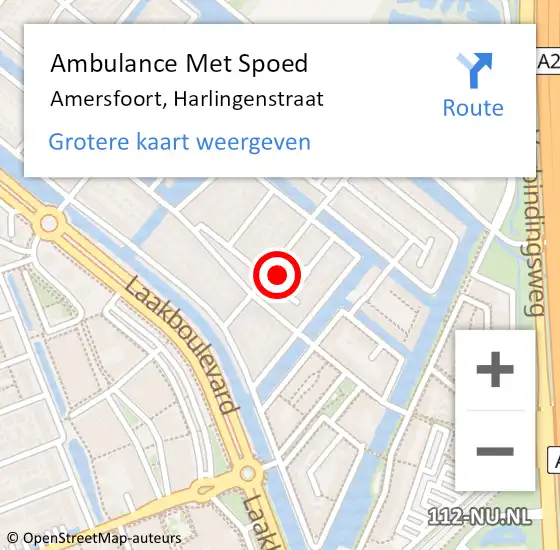Locatie op kaart van de 112 melding: Ambulance Met Spoed Naar Amersfoort, Harlingenstraat op 1 november 2013 04:45