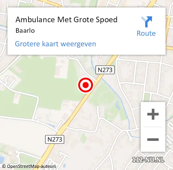 Locatie op kaart van de 112 melding: Ambulance Met Grote Spoed Naar Baarlo op 8 maart 2015 13:48