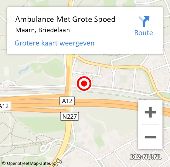 Locatie op kaart van de 112 melding: Ambulance Met Grote Spoed Naar Maarn, Briedelaan op 8 maart 2015 15:17