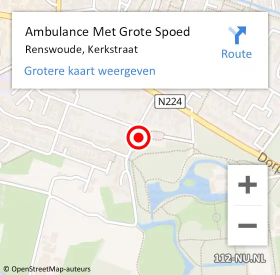 Locatie op kaart van de 112 melding: Ambulance Met Grote Spoed Naar Renswoude, Kerkstraat op 8 maart 2015 15:20