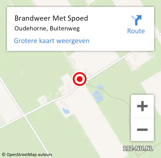 Locatie op kaart van de 112 melding: Brandweer Met Spoed Naar Oudehorne, Buitenweg op 8 maart 2015 15:36