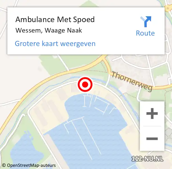 Locatie op kaart van de 112 melding: Ambulance Met Spoed Naar Wessem, Waage Naak op 8 maart 2015 16:14