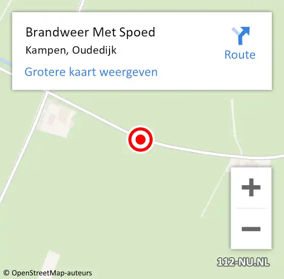 Locatie op kaart van de 112 melding: Brandweer Met Spoed Naar Kampen, Oudedijk op 8 maart 2015 16:14