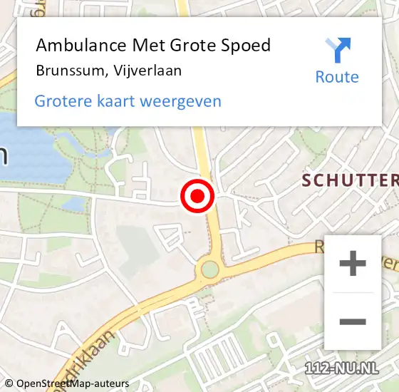 Locatie op kaart van de 112 melding: Ambulance Met Grote Spoed Naar Brunssum, Vijverlaan op 8 maart 2015 16:58