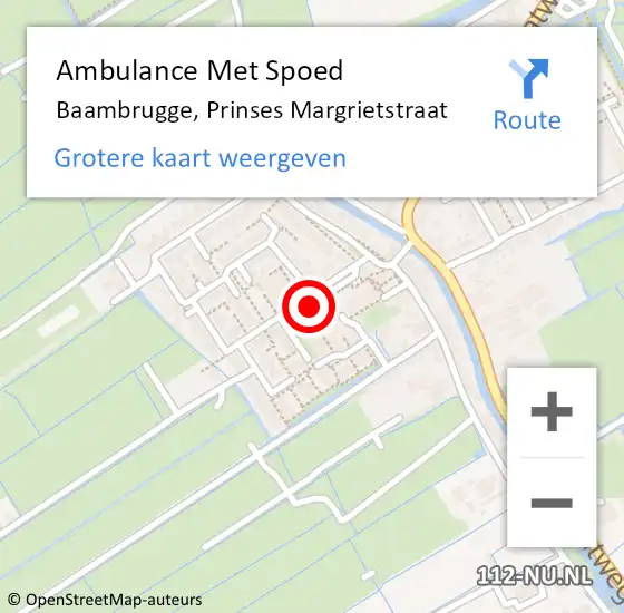 Locatie op kaart van de 112 melding: Ambulance Met Spoed Naar Baambrugge, Prinses Margrietstraat op 8 maart 2015 17:28