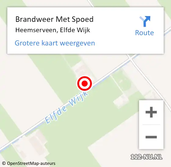 Locatie op kaart van de 112 melding: Brandweer Met Spoed Naar Heemserveen, Elfde Wijk op 1 november 2013 06:27