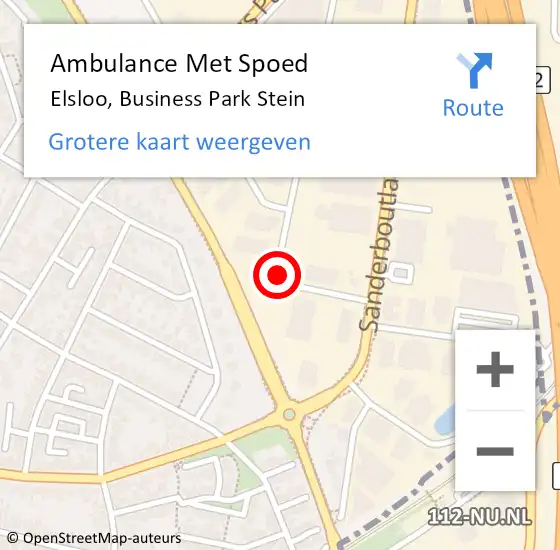 Locatie op kaart van de 112 melding: Ambulance Met Spoed Naar Elsloo, Business Park Stein op 8 maart 2015 17:48