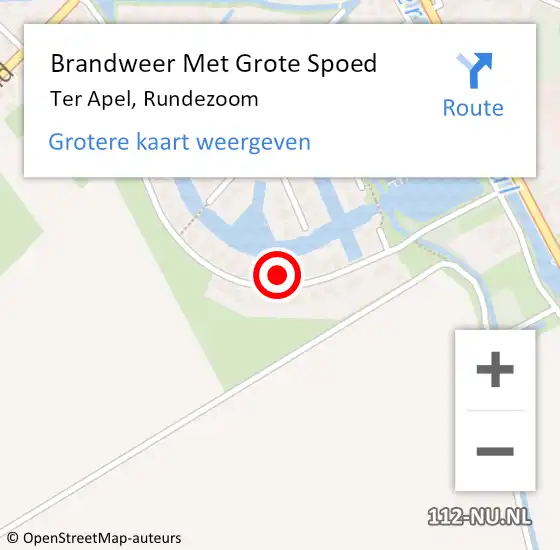 Locatie op kaart van de 112 melding: Brandweer Met Grote Spoed Naar Ter Apel, Rundezoom op 8 maart 2015 19:48