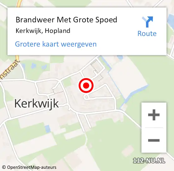 Locatie op kaart van de 112 melding: Brandweer Met Grote Spoed Naar Kerkwijk, Hopland op 8 maart 2015 21:54