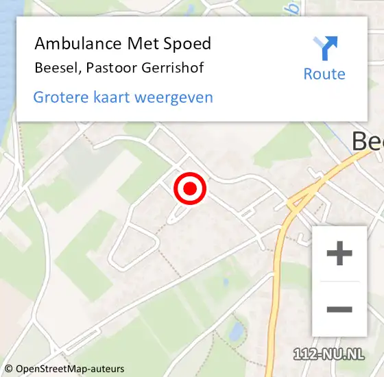 Locatie op kaart van de 112 melding: Ambulance Met Spoed Naar Beesel, Pastoor Gerrishof op 9 maart 2015 02:13