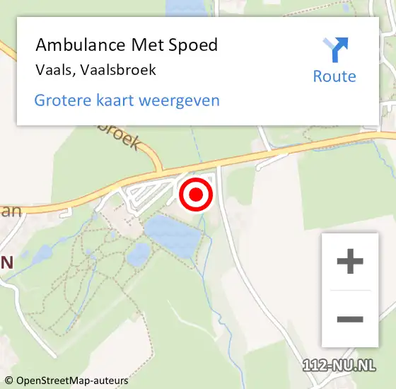 Locatie op kaart van de 112 melding: Ambulance Met Spoed Naar Vaals, Vaalsbroek op 9 maart 2015 04:06