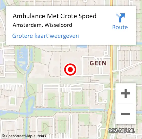 Locatie op kaart van de 112 melding: Ambulance Met Grote Spoed Naar Amsterdam, Wisseloord op 9 maart 2015 09:00