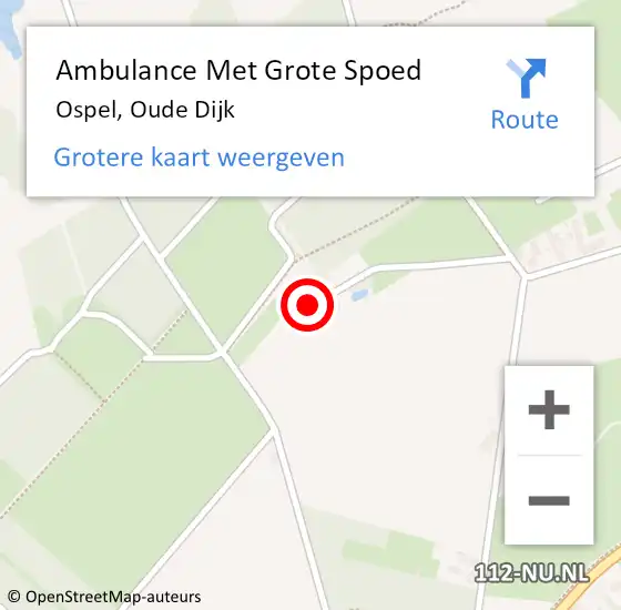 Locatie op kaart van de 112 melding: Ambulance Met Grote Spoed Naar Ospel, Oude Dijk op 9 maart 2015 09:16