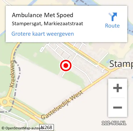 Locatie op kaart van de 112 melding: Ambulance Met Spoed Naar Stampersgat, Markiezaatstraat op 9 maart 2015 09:57