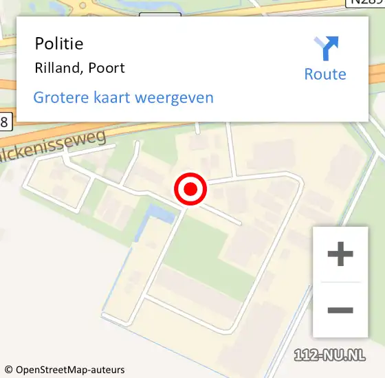 Locatie op kaart van de 112 melding: Politie Rilland, Poort op 9 maart 2015 11:01