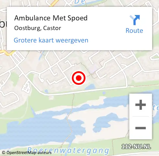 Locatie op kaart van de 112 melding: Ambulance Met Spoed Naar Oostburg, Castor op 9 maart 2015 11:36