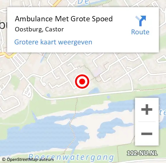 Locatie op kaart van de 112 melding: Ambulance Met Grote Spoed Naar Oostburg, Castor op 9 maart 2015 11:51