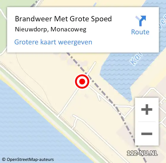 Locatie op kaart van de 112 melding: Brandweer Met Grote Spoed Naar Nieuwdorp, Monacoweg op 9 maart 2015 12:20