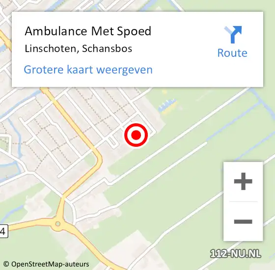 Locatie op kaart van de 112 melding: Ambulance Met Spoed Naar Linschoten, Schansbos op 9 maart 2015 13:21