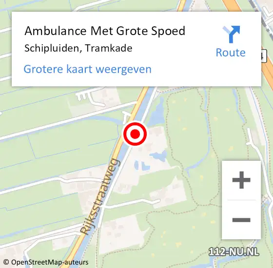 Locatie op kaart van de 112 melding: Ambulance Met Grote Spoed Naar Schipluiden, Tramkade op 9 maart 2015 13:59