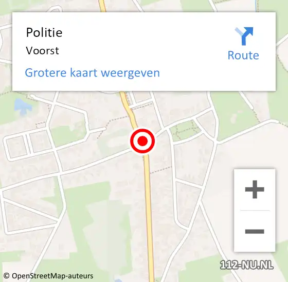 Locatie op kaart van de 112 melding: Politie Voorst op 9 maart 2015 14:00