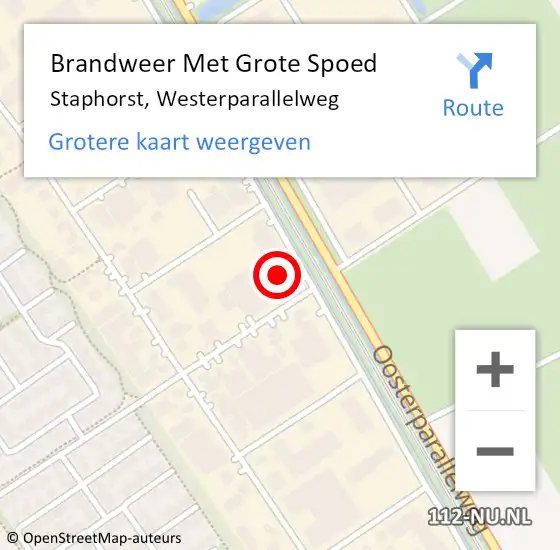 Locatie op kaart van de 112 melding: Brandweer Met Grote Spoed Naar Staphorst, Westerparallelweg op 9 maart 2015 14:32
