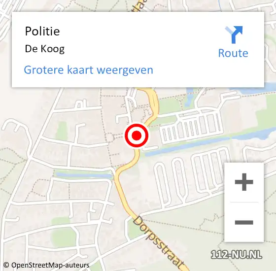 Locatie op kaart van de 112 melding: Politie De Koog op 9 maart 2015 15:23