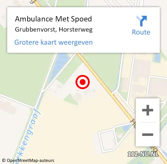 Locatie op kaart van de 112 melding: Ambulance Met Spoed Naar Grubbenvorst, Horsterweg op 9 maart 2015 18:14