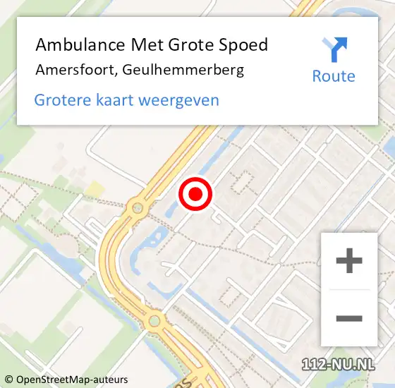 Locatie op kaart van de 112 melding: Ambulance Met Grote Spoed Naar Amersfoort, Geulhemmerberg op 9 maart 2015 18:25