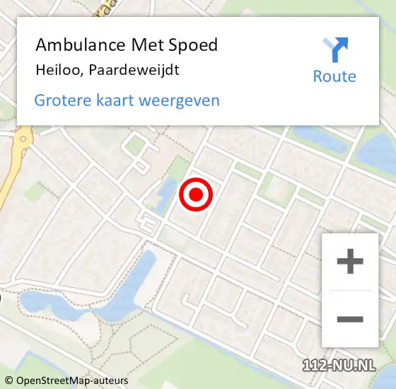 Locatie op kaart van de 112 melding: Ambulance Met Spoed Naar Heiloo, Paardeweijdt op 9 maart 2015 19:39