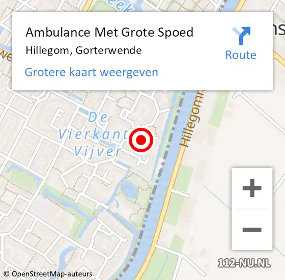 Locatie op kaart van de 112 melding: Ambulance Met Grote Spoed Naar Hillegom, Gorterwende op 9 maart 2015 21:42