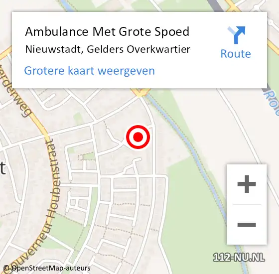 Locatie op kaart van de 112 melding: Ambulance Met Grote Spoed Naar Nieuwstadt, Gelders Overkwartier op 10 maart 2015 01:47