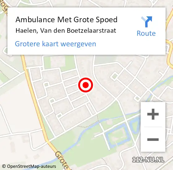 Locatie op kaart van de 112 melding: Ambulance Met Grote Spoed Naar Haelen, Van den Boetzelaarstraat op 10 maart 2015 01:56