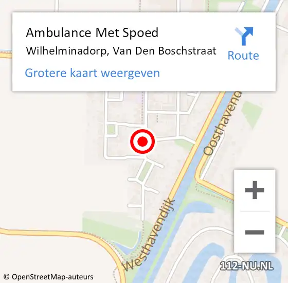 Locatie op kaart van de 112 melding: Ambulance Met Spoed Naar Wilhelminadorp, Van Den Boschstraat op 10 maart 2015 07:04