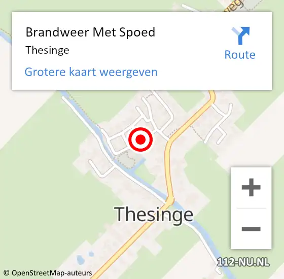 Locatie op kaart van de 112 melding: Brandweer Met Spoed Naar Thesinge op 10 maart 2015 07:30