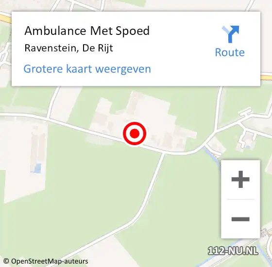 Locatie op kaart van de 112 melding: Ambulance Met Spoed Naar Ravenstein, De Rijt op 10 maart 2015 09:29