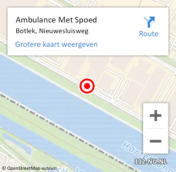 Locatie op kaart van de 112 melding: Ambulance Met Spoed Naar Botlek, Nieuwesluisweg op 10 maart 2015 10:18