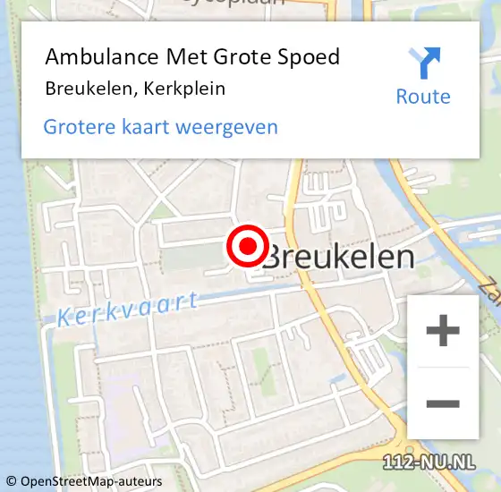 Locatie op kaart van de 112 melding: Ambulance Met Grote Spoed Naar Breukelen, Kerkplein op 10 maart 2015 10:21