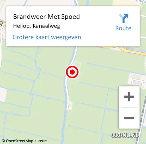 Locatie op kaart van de 112 melding: Brandweer Met Spoed Naar Heiloo, Kanaalweg op 10 maart 2015 10:57