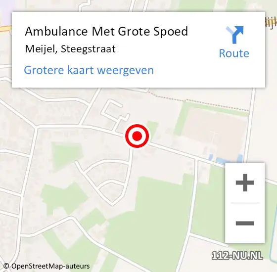 Locatie op kaart van de 112 melding: Ambulance Met Grote Spoed Naar Meijel, Steegstraat op 10 maart 2015 11:44