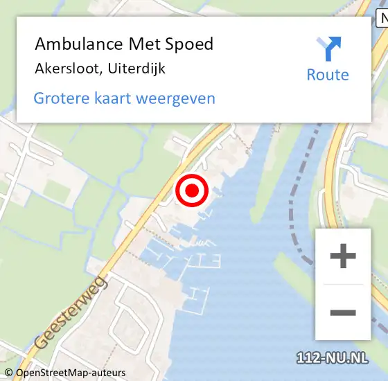 Locatie op kaart van de 112 melding: Ambulance Met Spoed Naar Akersloot, Uiterdijk op 1 november 2013 10:26