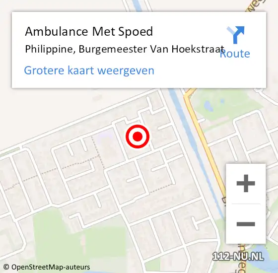 Locatie op kaart van de 112 melding: Ambulance Met Spoed Naar Philippine, Burgemeester Van Hoekstraat op 10 maart 2015 12:50