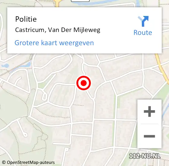 Locatie op kaart van de 112 melding: Politie Castricum, Van Der Mijleweg op 10 maart 2015 16:06